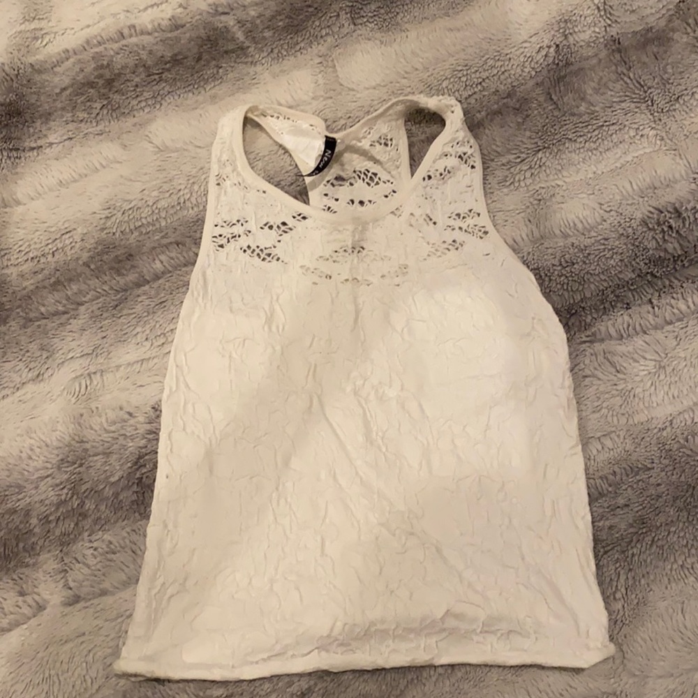 Small white lace tank top